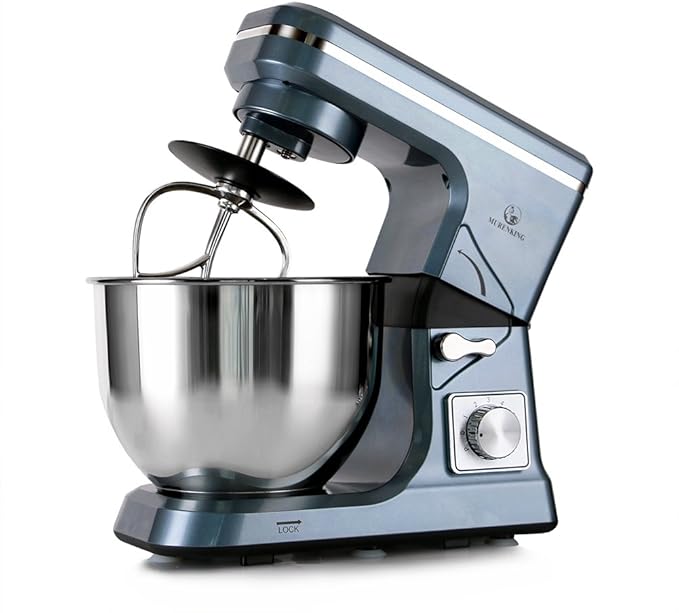 MURENKING Stand Mixer,5.3-Qt & 500W & 6+P Speed MK36 Tilt-Head Kitchen Electric Food Mixers Home Baking Dough Machine with Accessories (Gray Blue)