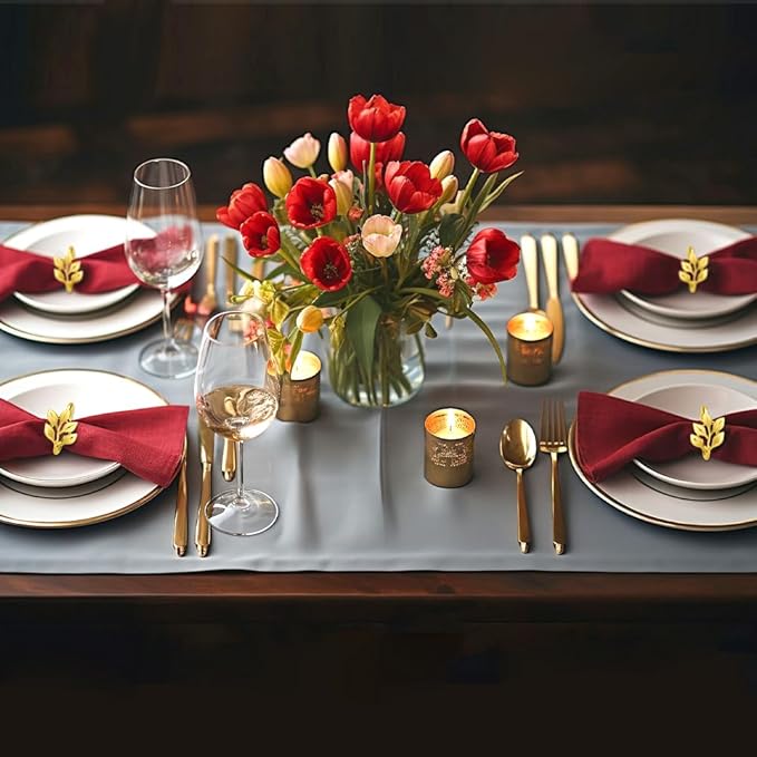 30 Pcs Gold Leaf Napkin Rings Set,Metal Napkin Ring Holders Buckles for Table Decorations, Napkin Holders for Cloth Napkins Adornment for Wedding,Christmas,Dinner, Party (Gold, One Size)