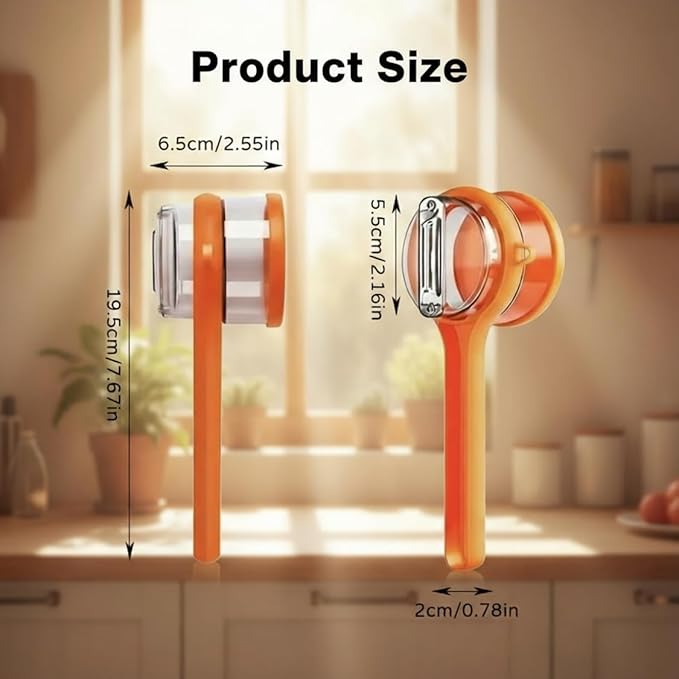 2 PCS Peeling Knife with Storage Box, Upgrade Peeler with Container, Double-sided Stainless Steel Blades Peel Faster, Durable Fruit Peeler for Camping, Home Kitchen, Anti-Slip Grip for Safe Use
