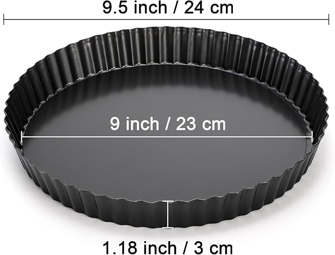 Tosnail 2 Pack 9 Inch Non-Stick Quiche Pan Tart Pan with Removable Loose Bottom