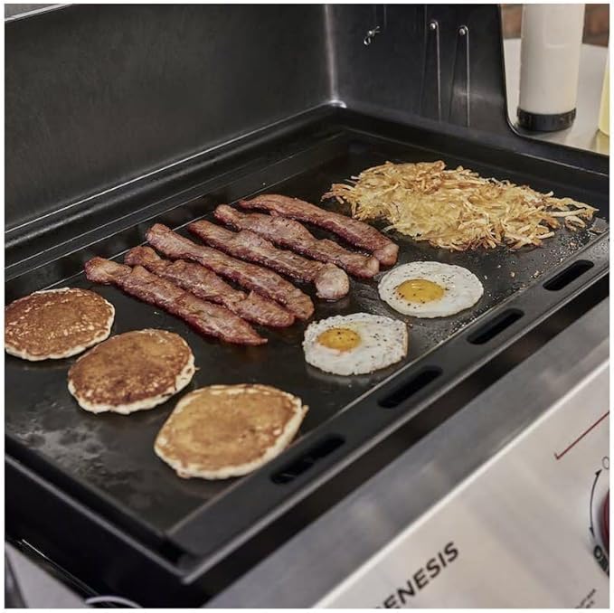 Weber Rust‑Resistant Outdoor Griddle Insert, Full‑Size – Pre-Seasoned Carbon Steel Griddle for Summit and Genesis 300 Series Gas Grills
