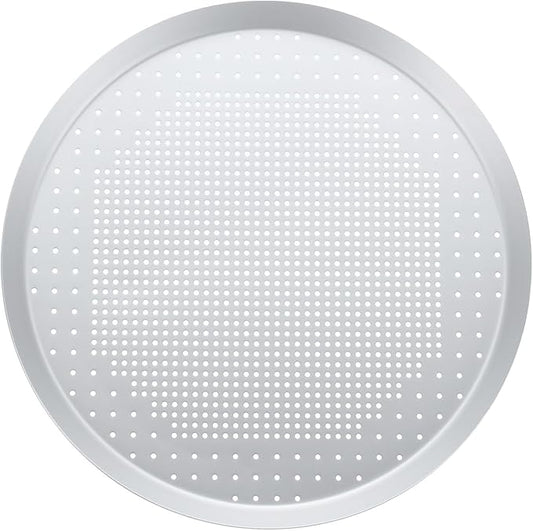 uxcell Pizza Screen, 13" Restaurant-Grade Aluminum Pizza Baking Screen with Holes Seamless for Pizza Party Kitchen Restaurant Cooking, Silver Tone