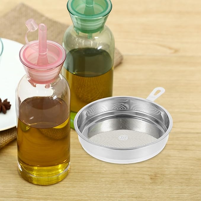 Kichvoe Stainless Steel Fine Mesh Oil Strainer 6.33X4.96 Inch Oil Pot Filter for Cooking Grease Tea Infuser Food Residue Kitchen Utensil