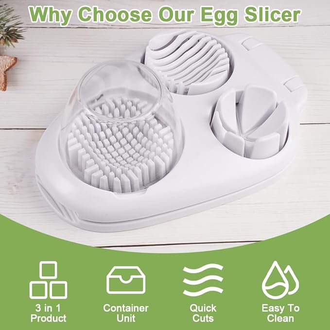 3 In 1 Egg Slicer For Hard Boiled Eggs, Strawberry Slicer Grape Cutter, 2026 New Stainless Steel Dicer Egg Slicer Dishwasher Safe, Fruit Cutter For Egg Strawberry Mushroom