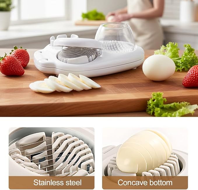 3 In 1 Egg Slicer For Hard Boiled Eggs, Heavy Duty Egg Slicer with 3 Cutting Modes, 2026 New Stainless Steel Egg Cutter for Hard Boiled Eggs Strawberry, Grape, Mushroom, Kitchen Dicer Tool (2)