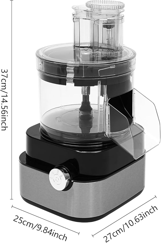 Goudergo 5L Stainless Steel Commercial Food Processor, 600W Electric Vegetable Dicer Chopper, 5 in 1 Professional Veggie Shredder Multifunctional Meat Grinder Blender for Homes and Restaurants
