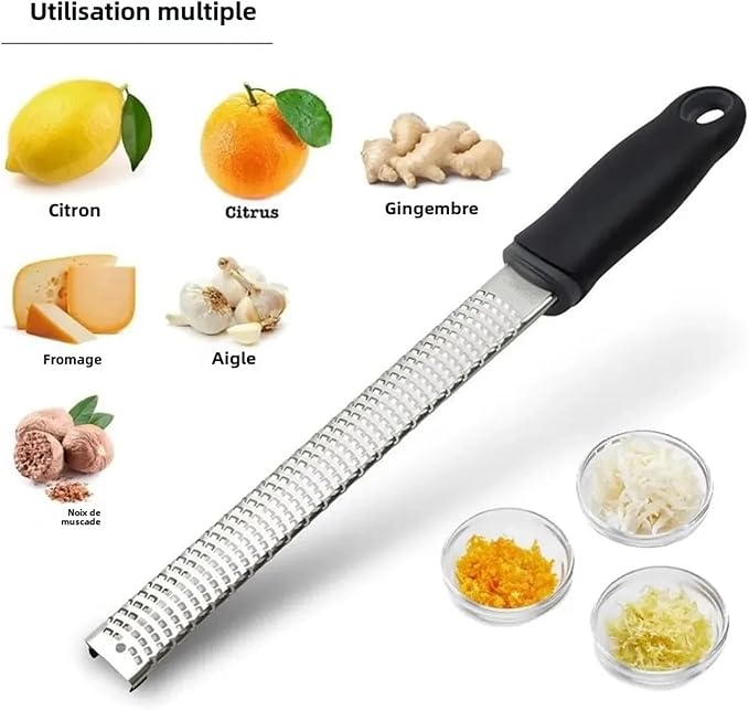2pcs Professional Lemon Zester & Cheese Shredder Set | Grater With Non-Slip Grip For Garlic, Ginger, And More