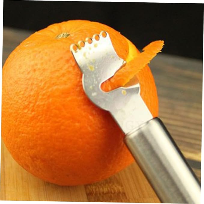 Alipis 2pcs Stainless Steel Lemon Zester and Orange Peeler Ergonomic Grater for Citrus Fruits and Vegetables Easy to Clean for Home Kitchen and Giving