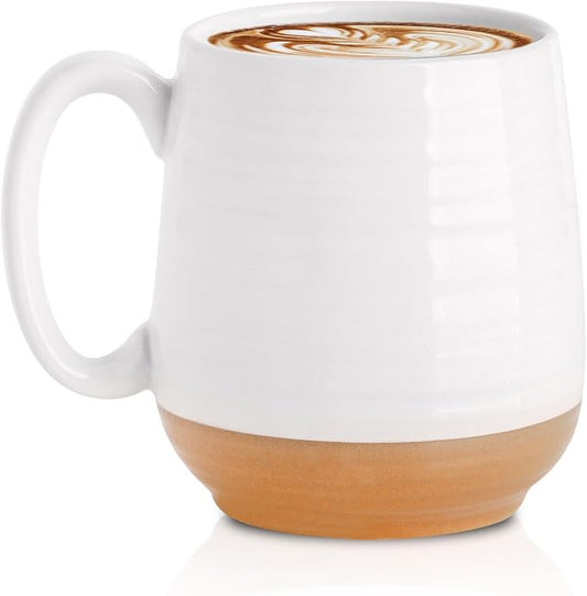 HASENSE Coffee Mug with Handle 20 oz,Large Ceramic Tea Cup for Men and Women, Mugs for Coffee, Tea, Hot Cocoa, Soup,Latte, Big Christmas Mug, Microwave Dishwasher Safe, White