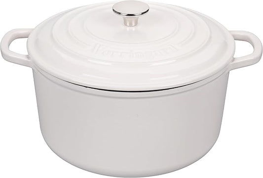 VORRINGARD Enameled Cast Iron Dutch Oven Pot with Lid, for Sourdough Bread Baking, Round Dutch Ovens, 4.5 Quart, White
