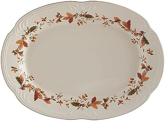 Pfaltzgraff Autumn Berry Oval Platter, 14-3/4-Inch x 11-Inch, White, 5189119