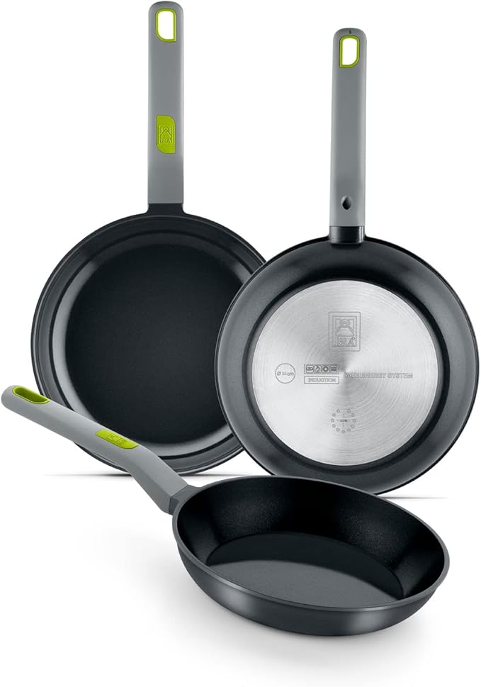 BRA Life 18 cm Cast Aluminium Frying Pan, 100% Recycled Ceramic, Non-Stick Coating, PFOA Free, PTFE Free, Suitable for All Hobs and Induction