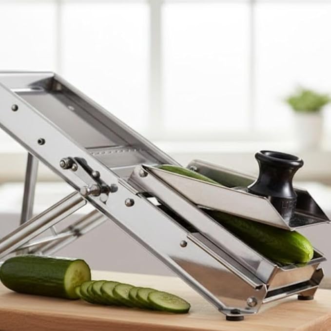 Soro Essentials- Stainless Steel Adjustable Mandoline Food Slicer with 2 Blades Safety Hand Guard- Mandoline Slicer Vegetable Chopper Food Vegetable Slicer Potato Slicers Mandolin Potato Cutter
