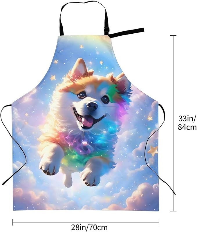 Apron with Pockets Aprons for Women Men Kitchen Chef Apron for Cooking Gardening Server Waitress Painting