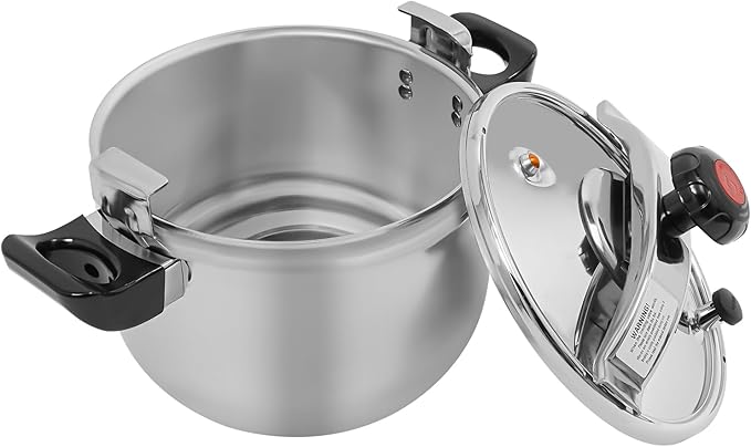 Stainless Steel Pressure Cooker Large Capacity Cooktop Pressure Pot with Multiple Protection Functions for Home Restaurants Canteens, Multiple Stove Compatible (11.62 Qt)