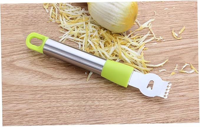 Stainless Steel Zester and Peeler for Lemons and Ergonomic Handle Random Color for Cooking Baking and Garnishing Desserts