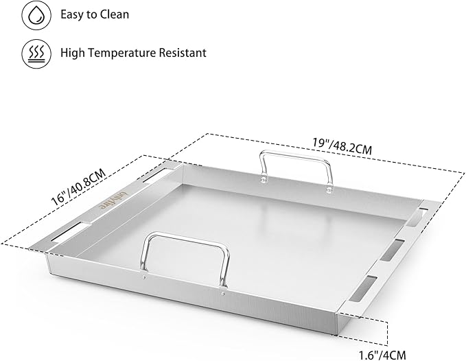 onlyfire BBQ Flat Top Griddle with 2 Handles for Weber New Genesis 2022 Gas Grills, Replacement Cooking Griddle for Weber Crafted Frame Kit
