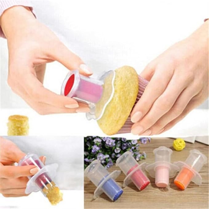 1Pc Cupcake Corer Decorating Divider Pastry Corer Model Cake Filler Corers Corers and Pitters Fruit and Vegetable Tools（Random Color）