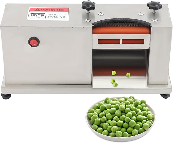 Electric Pea Sheller 25W Bean Sheller Machine 5.5 LBS/H Pea & Bean Sheller Machine with Adjust Rollers Commercial Beans Stripper Sheller for Home Kitchens, Restaurants