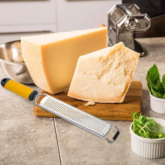 Upgraded Cheese Grater Lemon Zester Tool for Kitchen, Aisoso Premium Stainless Steel Blade Apply to Parmesan Cheese, Ginger, Garlic, Nutmeg, Citrus, Coconut, Chocolate
