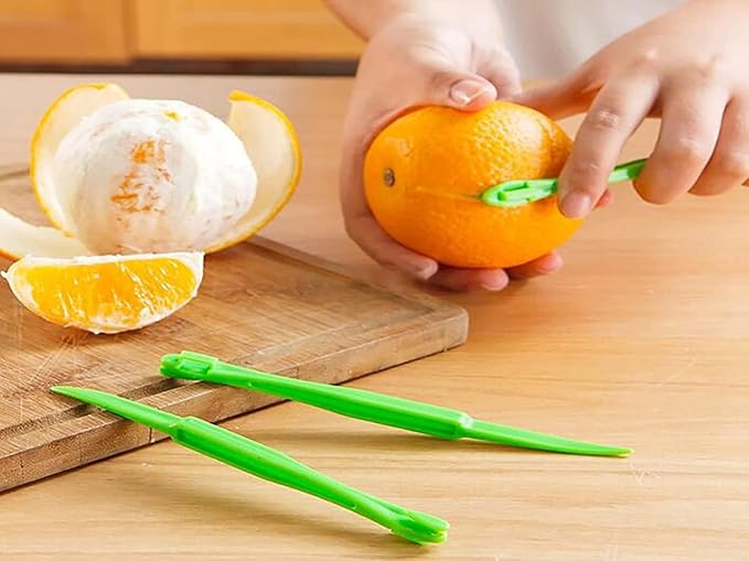 Orange Peeler - YAWALL 6Pcs Orange Peeler Tool, Plastic Lemon Citrus Peeler, Easy Open Orange Slicer Peel Cutter Kitchen Accessories Knife Gadget Pelador De Naranjas
