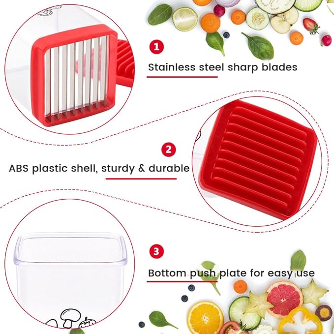 Cup Slicer, Stainless Steel Fruit Strawberry Slicer, Banana Cup Chopper, Egg Slicers Kiwi Cutter, Mini Strawberry Cutter, Quickly Making Fruit Vegetable Salad