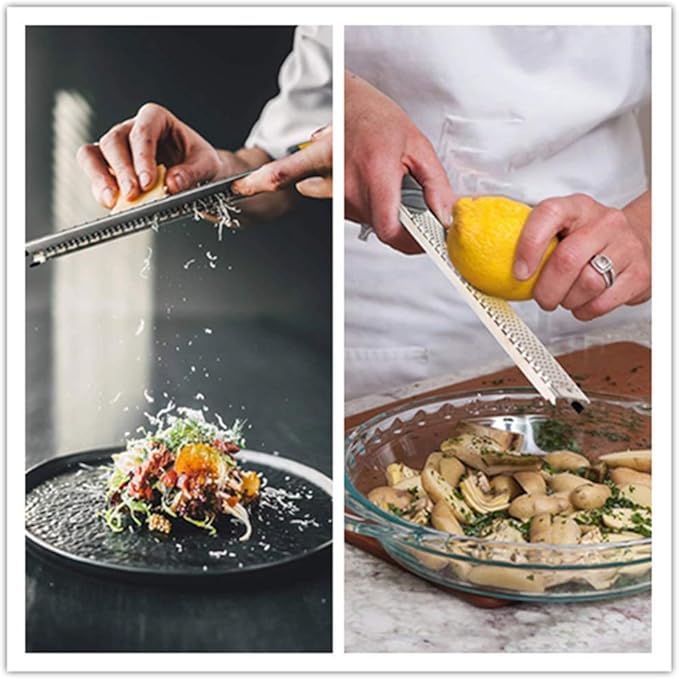 Lemon Zester, Cheese Grater, 304 Premium Stainless Steel zester grater set - For Parmesan Cheese, Citrus, Lemon, Lime, Ginger, Garlic, Nutmeg, Cheese, Chocolate, Coconut, Cinnamon, Dishwasher Safe
