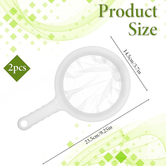 2 Pcs Ultra-Fine Nylon Mesh Strainer, Mini Kitchen Colander, Plastic Sieve Fine Mesh with Handle for Kitchen Food, Juice, Coffee, Yogurt, Liquids (120/200 Mesh)