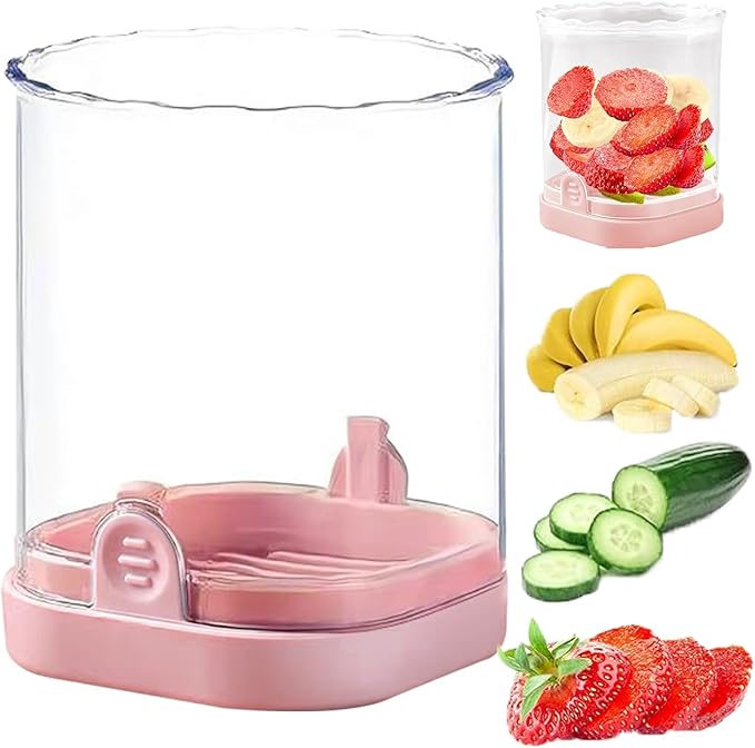New Fruit Slicer with Push Plate, Egg Banana Strawberry Cutter, Portable Slicing Tool, Kitchen Gadget for Making Salad/Breakfast/Desserts