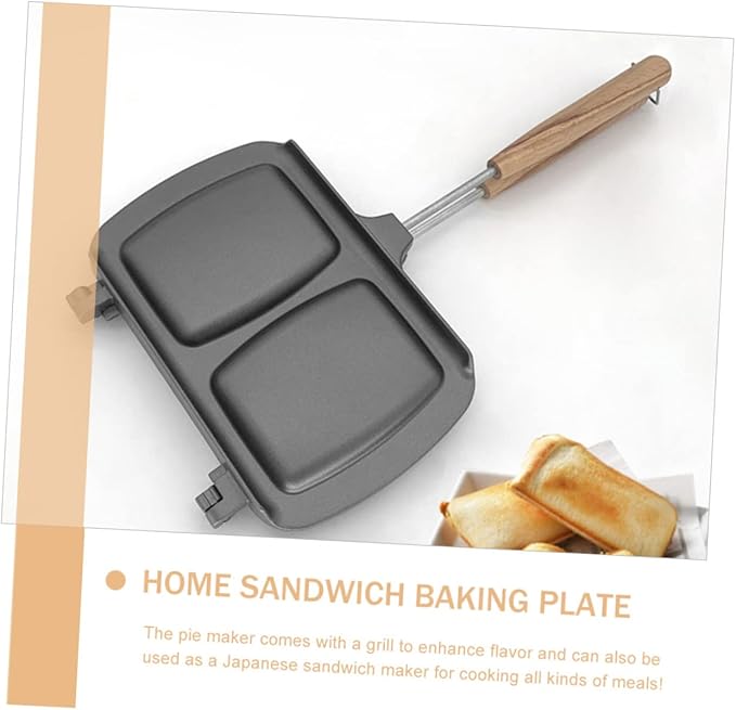 Cabilock Nonstick Double Sided Pan Sandwich Maker Bread Baking Plate Stovetop Press Versatile Kitchen Tool