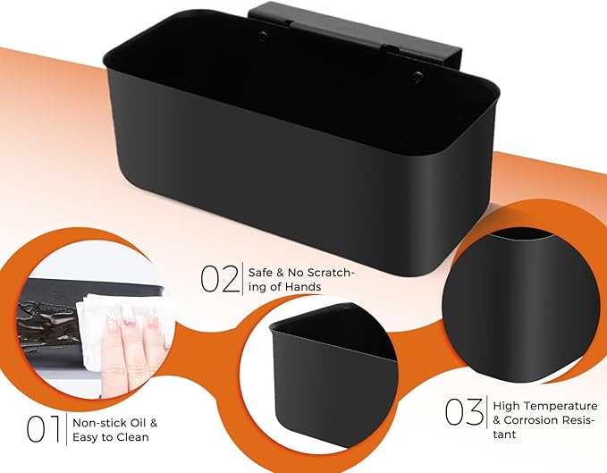 Ziopetru Grease Cup & Drip Tray Set - Universal Grease Catcher Compatible with 17/22/28/36" Blackstone Griddles - Includes 10 Foil Liners for Easy Grease Collection