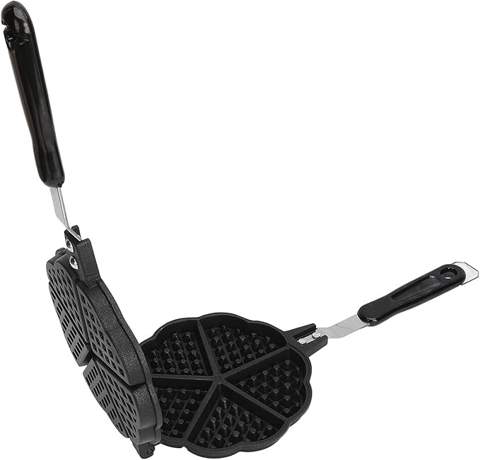 Waffle Maker Pan 5.9in, Aluminum Alloy Easy to Clean Stovetop Waffle Pan Sandwich Maker for Family Toast Breakfast Baking