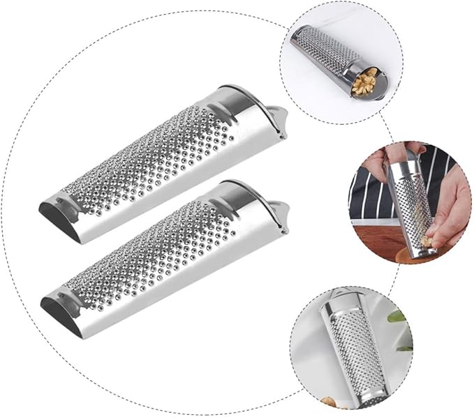 Cabilock 4pcs Stainless Steel Ginger Zesters and Vegetable Graters for Kitchen Use Multi-functional Graters for Cheese Garlic Spices and More Compact Design Comfortable Grip