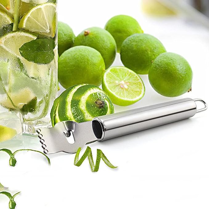 Lemon Zester Stainless Steel Citrus Grater Lime Oranges Peeler Fruit Slice Kitchen Tool, orange grater