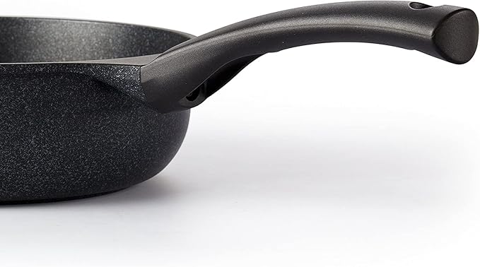 Cook N Home Marble Nonstick Cookware Saute Fry Pan, 8-inch + 9.5-inch, Black