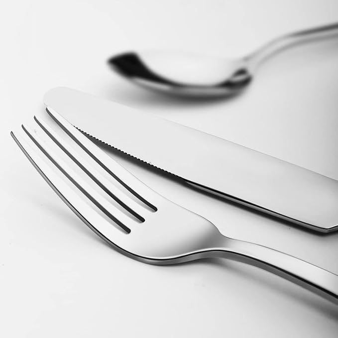 KINGSTONE Dinner Forks Set of 24, 8-Inch 18/10 Stainless Steel Forks Cutlery, Mirror Polished Table Forks for Home, Kitchen & Restaurant, Dishwasher Safe (Dinner Forks Set, 24-Piece)