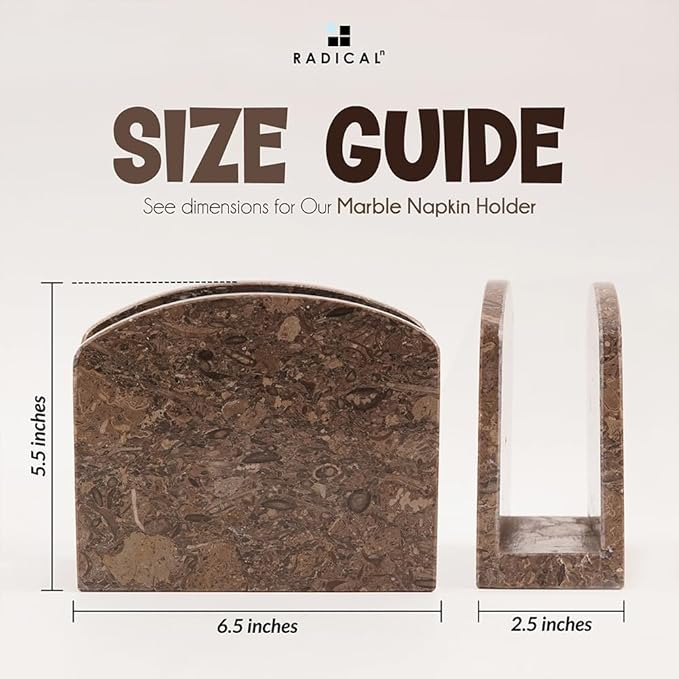 Radicaln Marble Napkin Holder 5.5" Inch Oceanic Handmade Dining Table Napkins Holder - Simple Modern Home & Kitchen Paper Towel Holder Countertop - Used as Home Décor & Bar Napkins