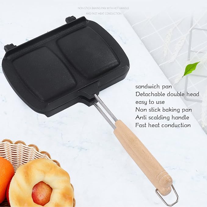 Sandwich Panini Maker, Non-Stick Aluminum Alloy, Electric Stovetop Compatible, 12-Inch