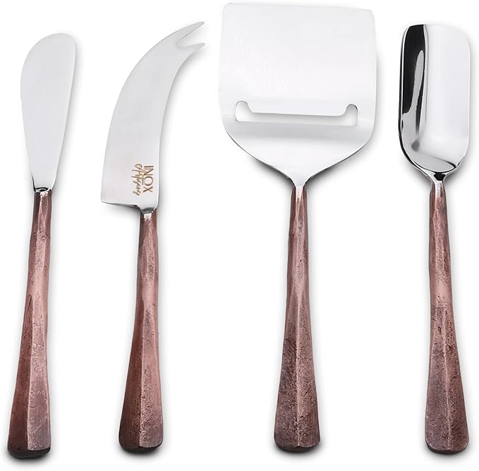 INOX artisans Copper Ridge Cheese Knives 4 Pc. Set