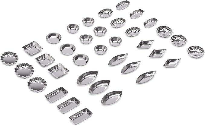 Fox Run 3620 Mini Tartlet Set, Tin Plated Steel, 36-Piece