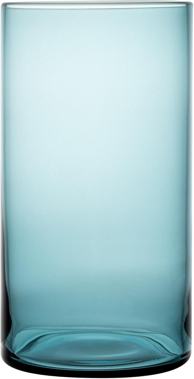 Restaurantware-Vetri 16 Ounce Tall Drinking Glasses, 24 Dishwashable Beverage Glasses - No-Lead, Elegant, Blue Glass Tumblers, Ideal For Water, Juice Beer, Cocktails, Liquor, Iced Tea, And More