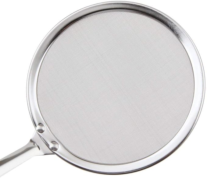 MyLifeUNIT Fine Mesh Strainer, 4 Pack Stainless Steel Skimmer Spoon for Hot Pot Foam and Grease
