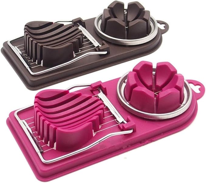 Mayata 2PCS Egg Slicer 2 Slice Modes Kitchen Dicer for Strawberry Mushroom Grape Boiled Egg Cutter Creative Kitchen Accessories Tools