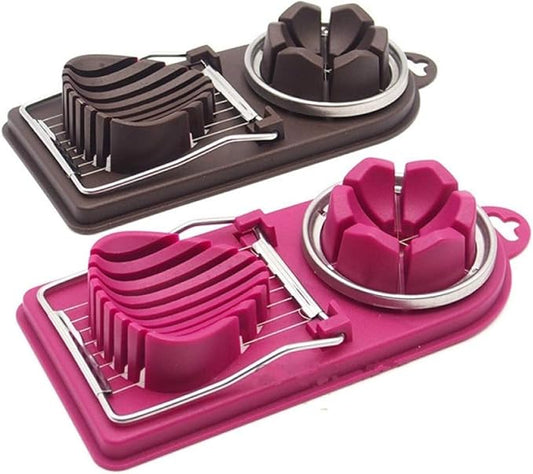 Mayata 2PCS Egg Slicer 2 Slice Modes Kitchen Dicer for Strawberry Mushroom Grape Boiled Egg Cutter Creative Kitchen Accessories Tools