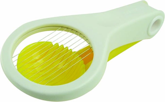 Casabella Hand Held Egg Slicer, Yellow and White