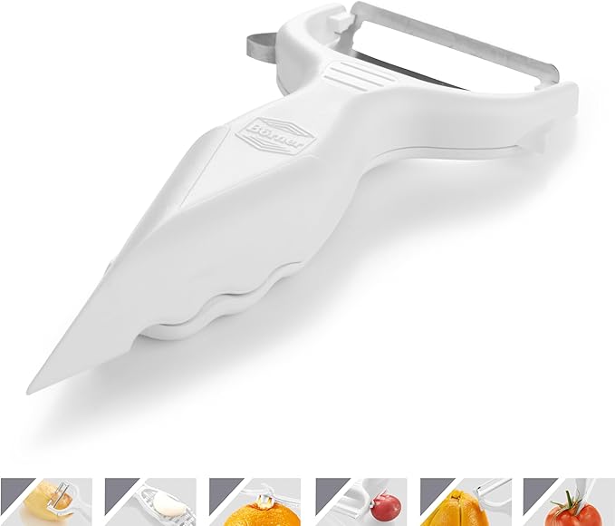 Börner by Reston Lloyd Vegetable Peeler, Garnish Knife, Nutmeg/Garlic Grater, Made in Germany, White