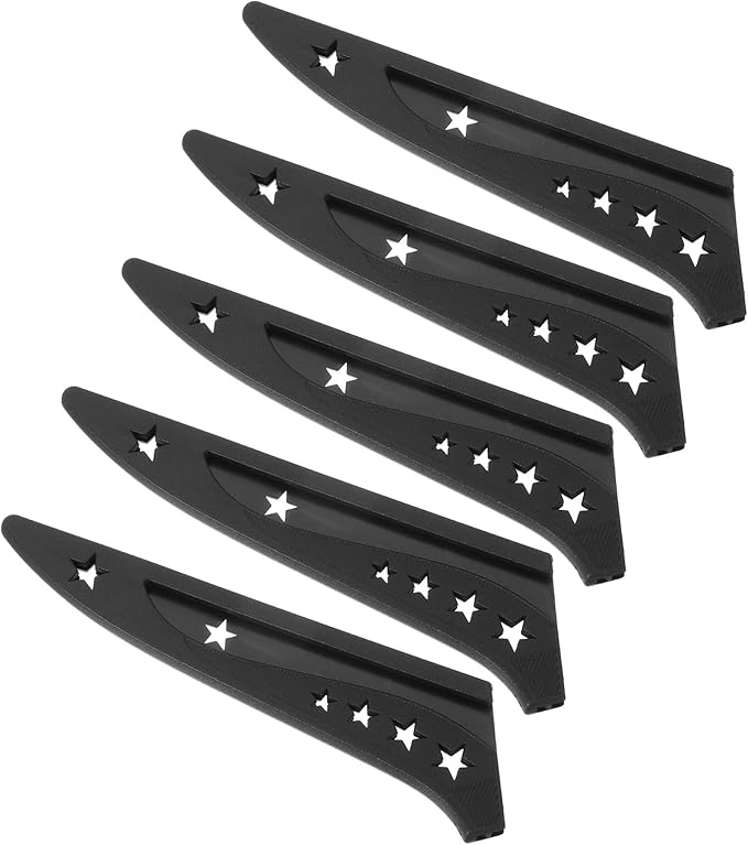 PATIKIL Plastic Safety Knife Cover Sleeves for 5.5" Boning Knife 6 x 1.6 Inch (LxW), 5 Pack Knife Blade Guard Protector Universal Kitchen Knife Sheath for Kitchen Bar, Black