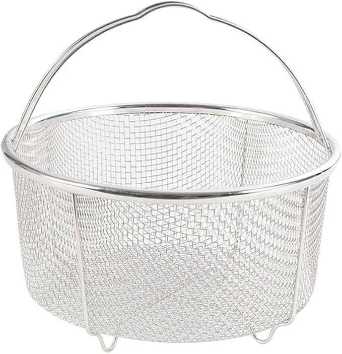 Cabilock Portable Stainless Steel Frying Basket with Handle 10 Inch Kitchen Draining Colander for Deep Frying French Fries Vegetables and Food Straining