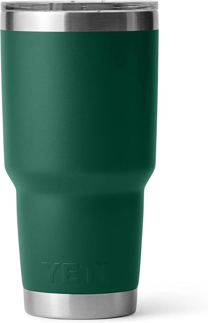 YETI Rambler 30 oz Tumbler, Stainless Steel, Vacuum Insulated with MagSlider Lid, Black Forest Green