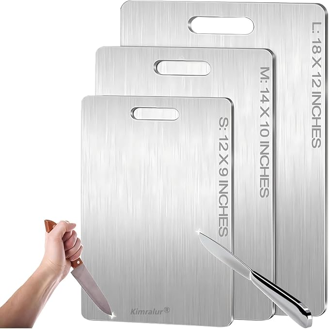 Titanium Cutting Board, Double Sided - Non Slip, Dishwasher Safe Chopping Board for Kitchen, Non Toxic, Easy to Clean, 2026 Upgrade (100% Pure Food Grade Titanium) (14"L x 10"W)